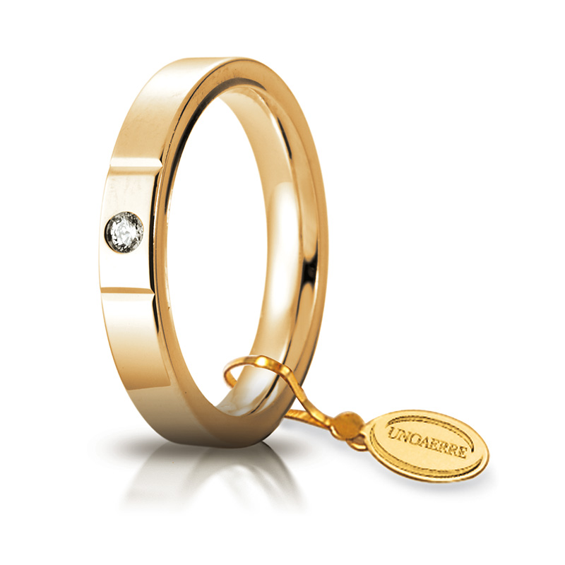 Cerchio di Luce 3,5 mm Oro giallo con diamante carati 0,05 da gr 5,5 a 7,7 (35 AFC 2-001)